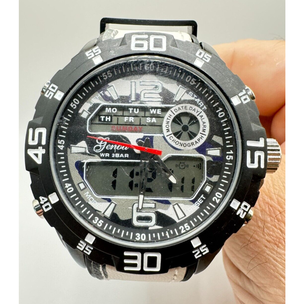 Rare GENOA Japanese Electronic Movement Black Dial Watch New Other